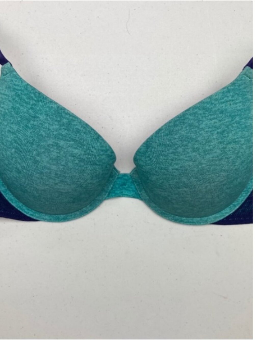 Pink by VS TEAL/NAVY Push up Demi, 32C. *P1041